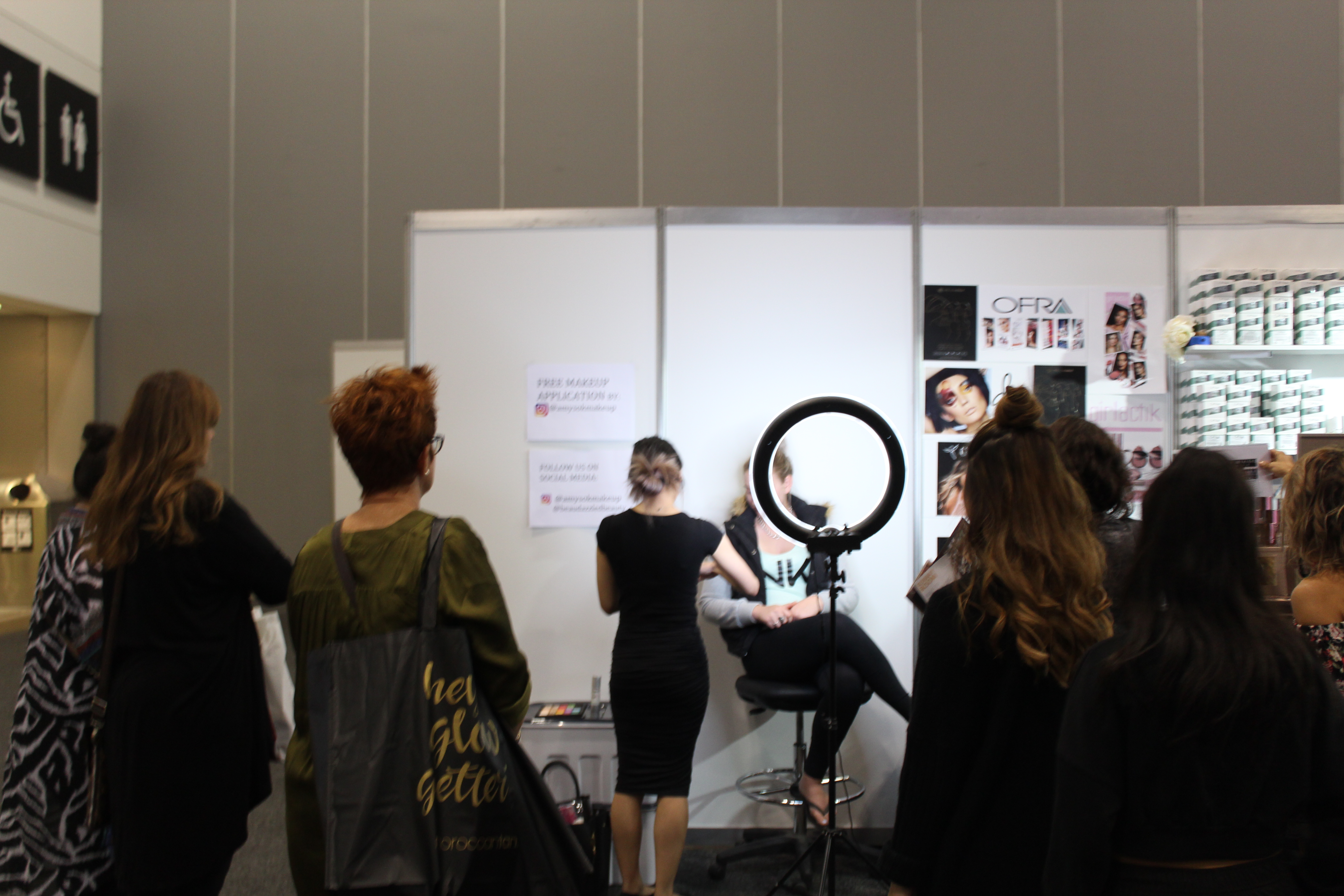 Makeup Artist at Work at the BeauDazzled Stand